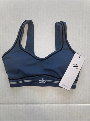 Alo NWT Airbrush Heart Throb Bra Size XS/4 Blue Athleisure Gym Yoga - Image 1 of 4