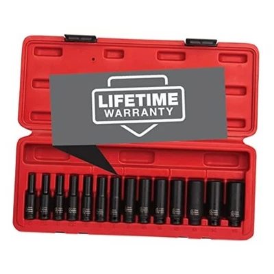  1831, 1/4 Inch Drive Deep Magnetic Impact 14-Piece, Metric, 4mm - Socket Set - Image 1 of 4