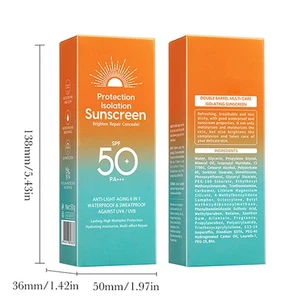Crema protectora solar unisex cuidado de la piel de larga duración verano protector solar reparación 1 pieza 50 g - Imagen 1 de 5