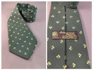 Atkinsons Popeline 50 % Wolle 50 % Seide Krawatte Kleeblätter Northern Island 3,75 Zoll breit 52 Zoll L - Bild 1 von 6