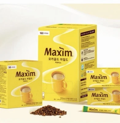 Maxim Mocha Oro Coreano 3 en 1 Mezcla de Café Instantáneo Palitos Café Elige Cantidad Foto 1 de 4