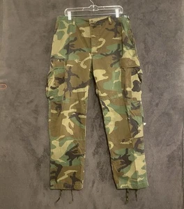 Vintage US Military Woodland Camo Cargo Pants Medium Regular BDU Army Fatigues - Picture 1 of 20