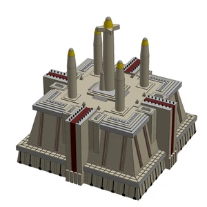 Edificio Tempio Jedi Stampato in 3D Personalizzato (Dipinto) - Foto 1 di 4