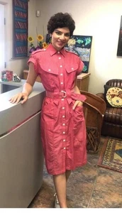 Abito camicia Sunshine Starshine vintage anni 80 rosso bianco cintura righe tg 12 vintage 6/8 - Foto 1 di 17