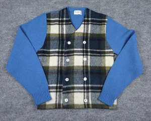 Cardigan maglione vintage Jockey abbigliamento sportivo adulto lana media bottoni a quadri WOW - Foto 1 di 8
