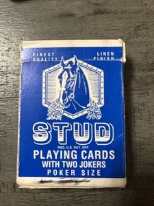 Carte da gioco vintage Walgreens STUD finitura lino blu indice jumbo completo - Foto 1 di 4