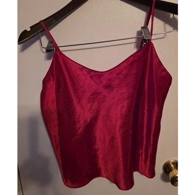Camiseta sin mangas vintage Vanity Fair talla 34 roja satinada corta dormir cami Foto 1 de 4