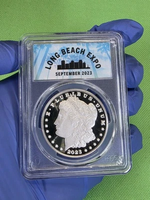 2023-S Morgan Silver Dollar Proof Coin - PCGS PR70DCAM First Strike (Long Beach - Image 1 of 4