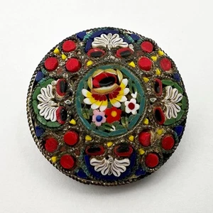 VINTAGE / ANTIQUE ITALIAN MICRO MOSAIC BROOCH - Picture 1 of 3