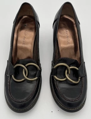 Mocasines de Colección Rampage Y2K Gruesos Tacón Bloque Negros Academia Grunge Gilmore despistados Foto 1 de 4