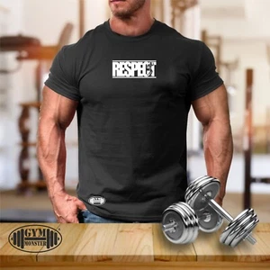 Respect T Shirt Gym Clothing Bodybuilding Training Workout Exercise Boxing Top - Picture 1 of 2