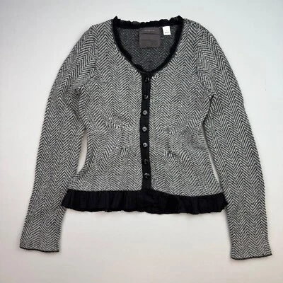 Suéter Anthropologie Ginebra Mujer S Cárdigan Mezcla Lana Volantes Espiga Foto 1 de 4