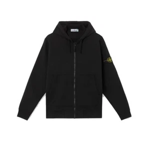 STONE ISLAND (6100042 ) ZIP-UP HOODED - BLACK - Picture 1 of 4