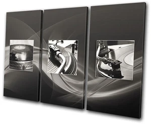 DJ Club Mazzi in Vinile Giradischi TREBLE CANVAS WALL ART Quadro Stampa VA - Foto 1 di 1