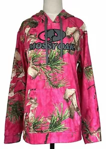 Mossy Oak Women’s Large Hoodie Sweatshirt Pink Camouflage Fleece Lined - Picture 1 of 7