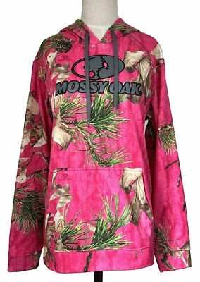 Mossy Oak Women’s Large Pink Camo Sweatshirt Hoodie - Image 1 of 4