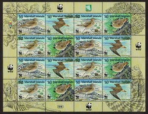 MARSHALL ISLANDS, SCOTT # 638, FULL MNH SHEET BRISTLE-THIGHED CURLEW BIRD 1997 - Picture 1 of 1