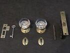 1 Pair Antique Glass Door Knobs Skeleton Key Mortise Keyhole (MANY AVAILABLE!)