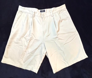 Dockers Golf Shorts Men's Size 36 Pleated Front Solid Tan Khaki Chino Shorts - Picture 1 of 7