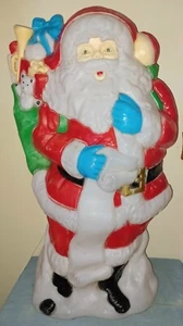 Vintage 42" Santa’s Best Santa Christmas Lighted Blow Mold Toy Bag w/ Presents - Picture 1 of 23