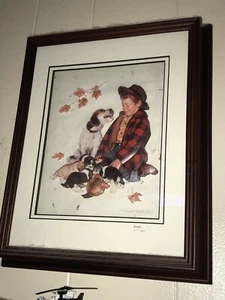 NORMAN ROCKWELL “THE BOY AND HIS DOG” 3D Art Piece In Shadow Box Michiko 2003 - Picture 1 of 4