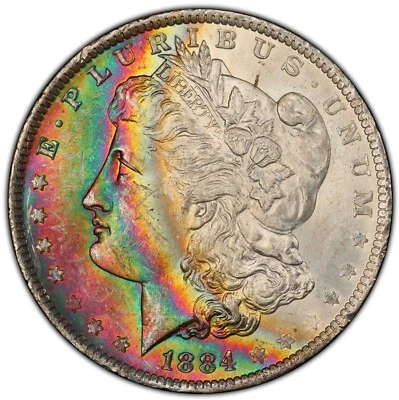 1884-O $1 Morgan Dollar PCGS MS63 (CAC) -- Real Rainbow Coin - Image 1 of 4