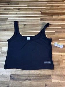 Calvin Klein Women's Pure Ribbed Lounge Tank Top Black Medium – NEW Read - Picture 1 of 6