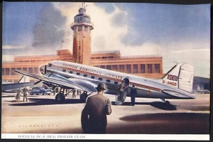 Aviation - Vintage Art Print: The DOUGLAS DC-3 (BEA) - Pionair Class. Free p&p - Picture 1 of 1