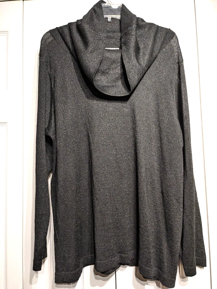 Coldwater Creek Womens Sz: 3X (24) Metallic Knit Cowl Neck Top Lightweight Sheer - Image 1 of 4