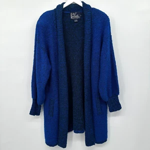 Vintage Cardigan Sweater 1X Chunky Knit Oversize Shoulder Pads Boucle Hipster - Picture 1 of 13