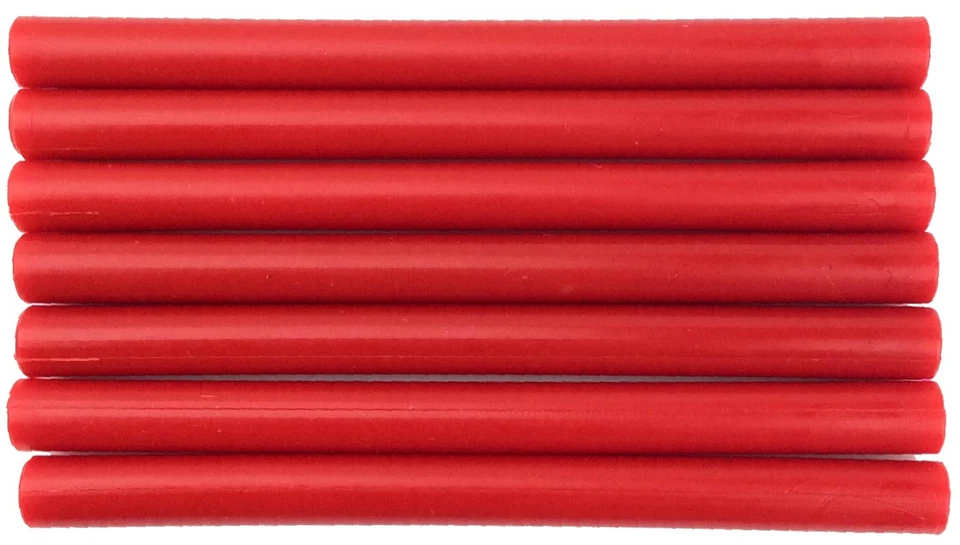Cera de vedação de pistola de cola flexível vermelha brilhante, (7) varas de 5" para pistola de cola tamanho normal - Imagem 1 de 1