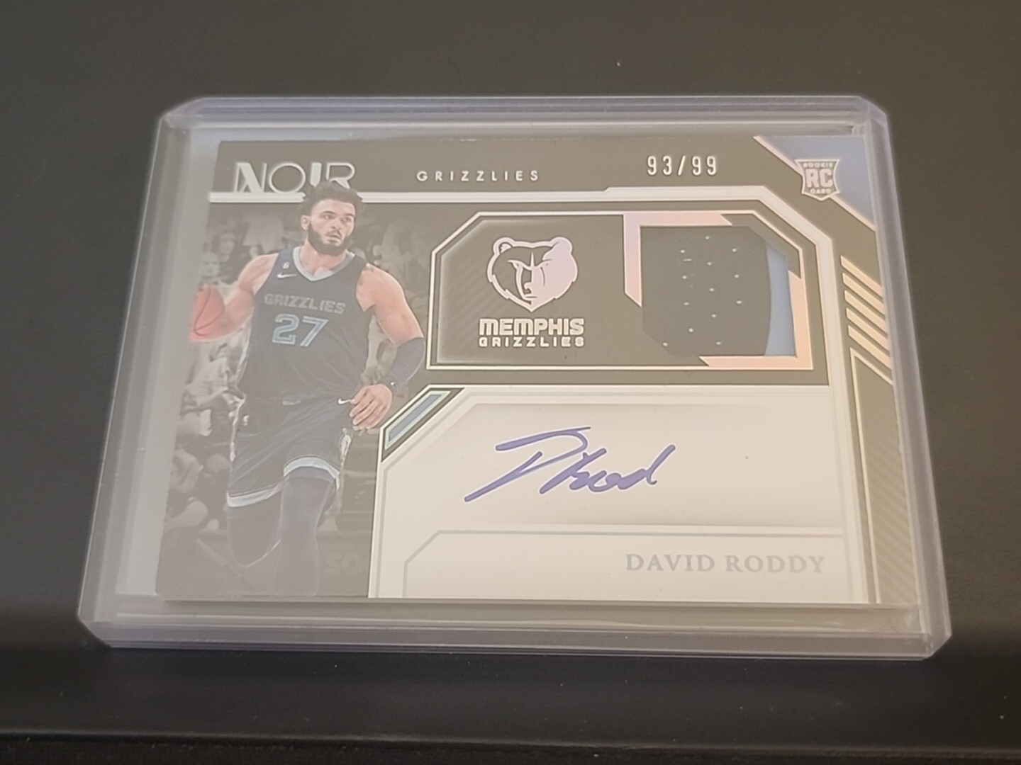 2022-23 Panini Noir Color Rookie Patch Auto David Roddy 73/99 #376 EW1