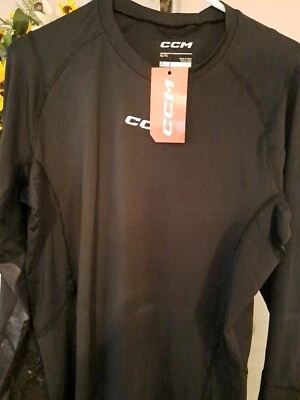 CCM NWT Performance Compression Shirt XL Black Long Sleeve Hockey Base Layer - Image 1 of 4