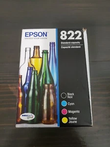 Epson 822 Black Cyan Magenta Yellow Ink Cartridge Set T822120-BCS Exp 10/2026+ P - Picture 1 of 4