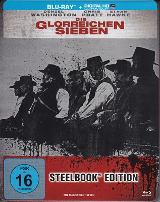 Blu-Ray: Die Glorreichen Sieben (Denzel Washington, Chris Pratt) *Steelbook* - Bild 1 von 2