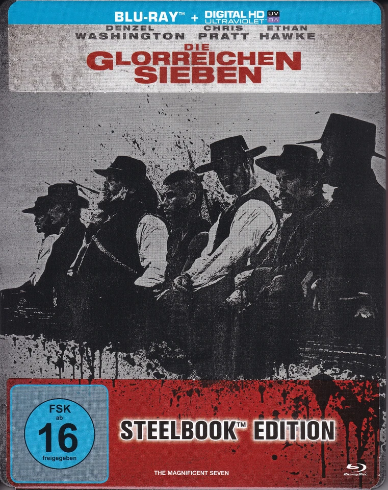 Blu-Ray: Die Glorreichen Sieben (Denzel Washington, Chris Pratt) *Steelbook* - Bild 1 von 2