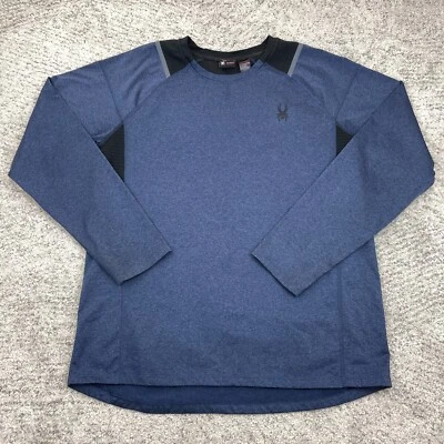 Spyder Sweater Mens Large Pullover Sweatshirt Fleece Crew Neck Active Navy Logo - Image 1 of 4