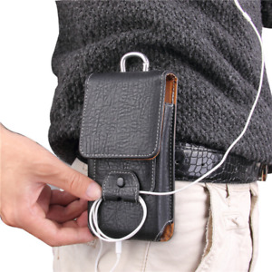 Universal Cell Phone Case Loop Metal Clip Pouch Holster w/ Belt for Large Phones