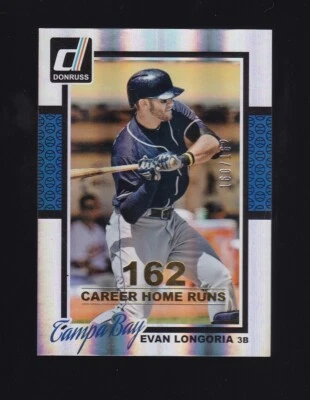 2014 Donruss Gold Career Stat Line Evan Longoria 160/162 #56 Tampa Bay Rays Foto 1 de 2