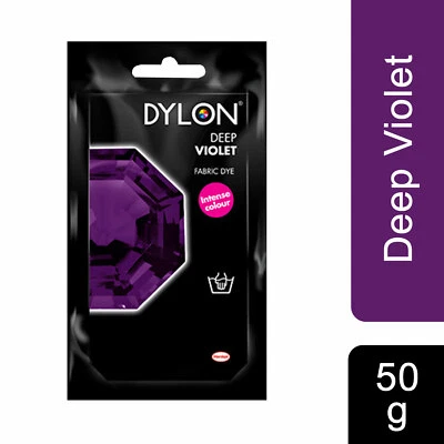 Bolsa de tinte de tela manual Dylon, violeta profundo, 1 paquete de 50 g