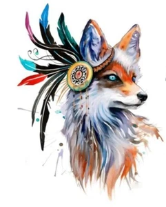 Flash Einmal Temporary Klebe Tattoo Fuchs Federn Strand Geschenk Party Urlaub - Bild 1 von 5