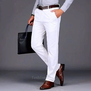 Hombres Informal Vestido Pantalón Hombres Diseño Pantalones Ajustados Formal Oficina Fiesta Vestido Pantalón - Imagen 1 de 29