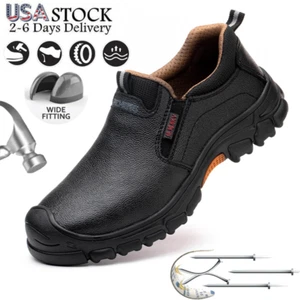 Mens Safety Shoes Slip On Waterproof Composite Toe Work Boots Indestructible - Picture 1 of 18