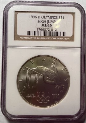 1996 D Olympics High Jump Liberty Dollar - Image 1 of 2
