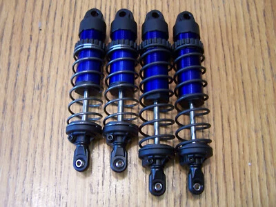 Amortiguadores delanteros y traseros GT-Maxx de aluminio azul con resortes para trineo Traxxas 95096-4 Foto 1 de 2