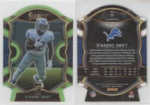 2020 Panini Select Concourse Neon Green Prizm Die-Cut D'Andre Swift Rookie RC