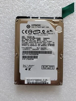 Hard Drive Hitachi 80Gb HTS543280L9SA00 8Mb Cache 5400Rpm SATA II 2.5'' Inch 2 - Image 1 of 2