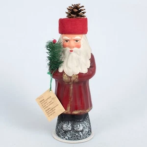Vtg Ino Schaller Santa Candy Container Red Belsnickel Paper Mache 12” Belsnickle - Picture 1 of 9