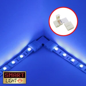 SmartLight L-Shape/Right Angle 8mm-10mm Solderless LED Strip Connector 2/4/5 Pin - Picture 1 of 6