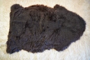A Rare Breed Sheep - A Super Thick Natural Brown Swiss Mountain  Sheepskin Rug - Picture 1 of 5